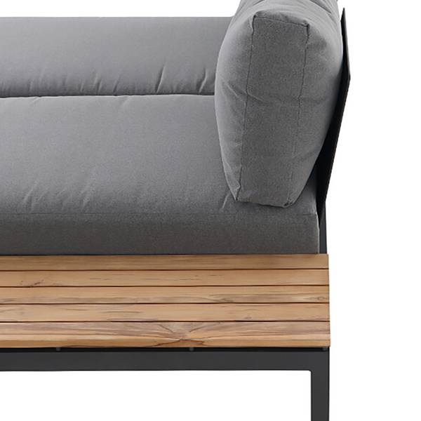 Recamiere Alvida (rechts) Aluminium - Schwarz