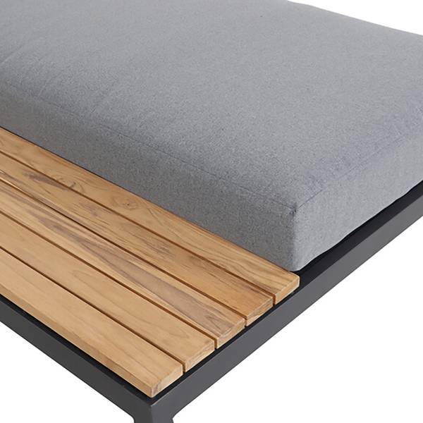 Recamiere Alvida (rechts) Aluminium - Schwarz
