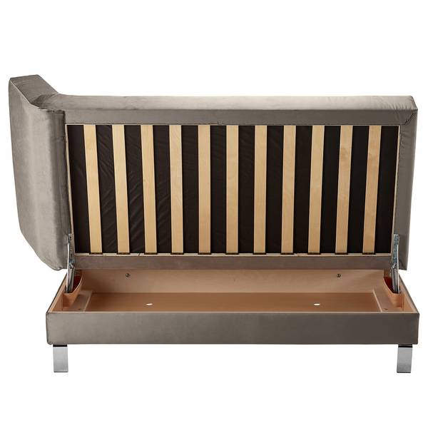 Recamiere Athmos (mit Schlaffunktion) Samt Bahida: Silber - Armlehne davorstehend links