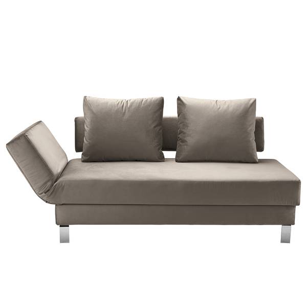 Recamiere Athmos (mit Schlaffunktion) Samt Bahida: Silber - Armlehne davorstehend links