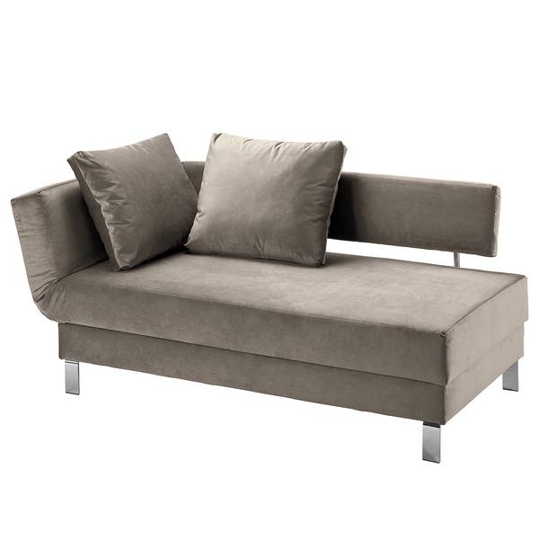 Recamiere Athmos (mit Schlaffunktion) Samt Bahida: Silber - Armlehne davorstehend links