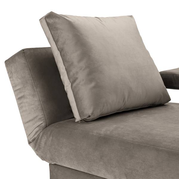 Recamiere Athmos (mit Schlaffunktion) Samt Bahida: Silber - Armlehne davorstehend links