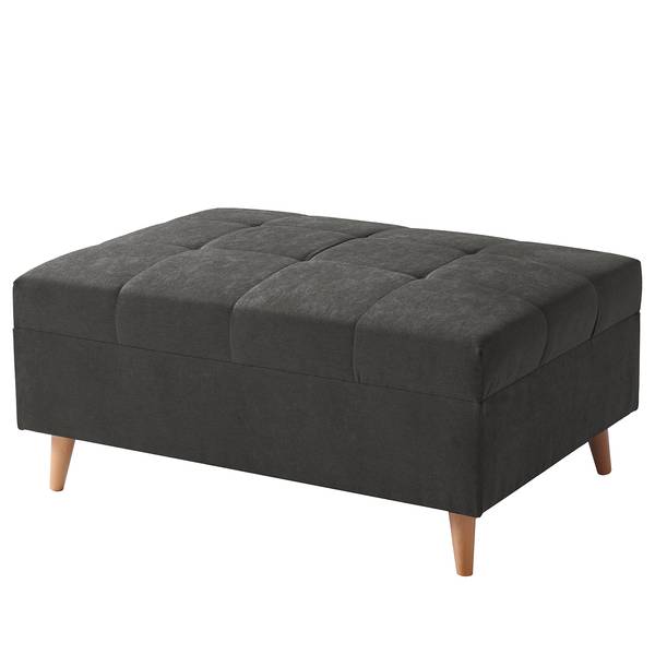 Ecksofa Capstone Microfaser Sole: Graphit - Ottomane davorstehend links - Mit Hocker