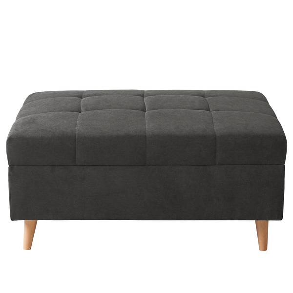 Ecksofa Capstone Microfaser Sole: Graphit - Ottomane davorstehend links - Mit Hocker