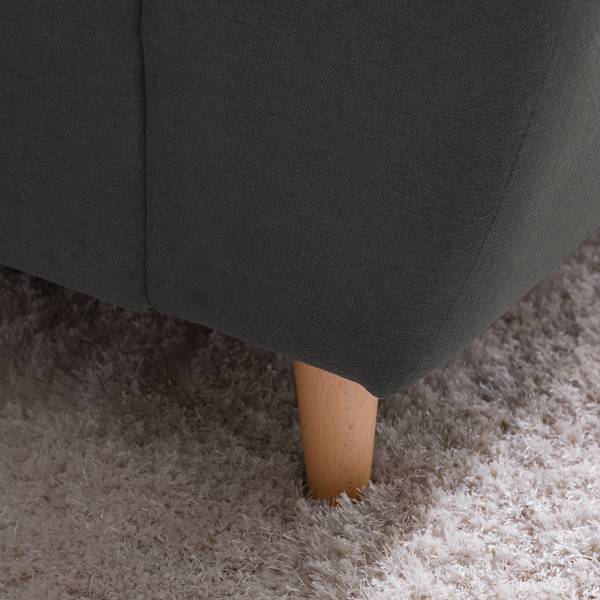 Ecksofa Capstone Microfaser Sole: Graphit - Ottomane davorstehend links - Mit Hocker