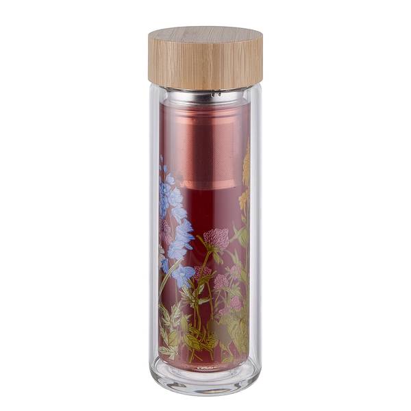Theefles TEA TENDER borosilicaatglas/roestvrij staal/bamboe - meerdere kleuren