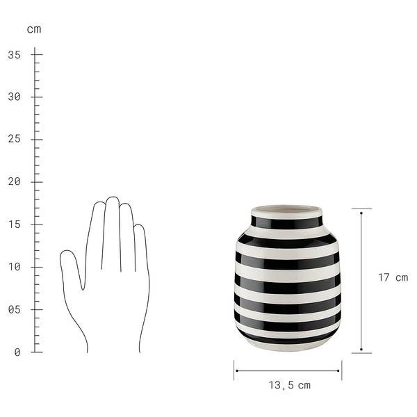 Vase MALIKA Dolomit - Schwarz / Weiß
