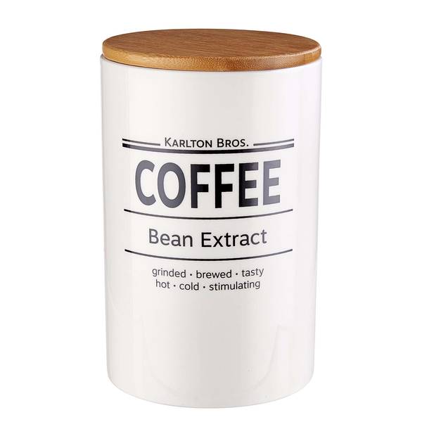 Voorraadpot KARLTON BROS. Coffee bamboe/wit - wit