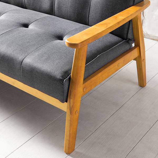 Schlafsofa Boss I Webstoff - Dunkelgrau - Mit Schlaffunktion