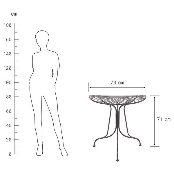 Tavolo da giardino MANDALA GARDEN Ferro - Marrone