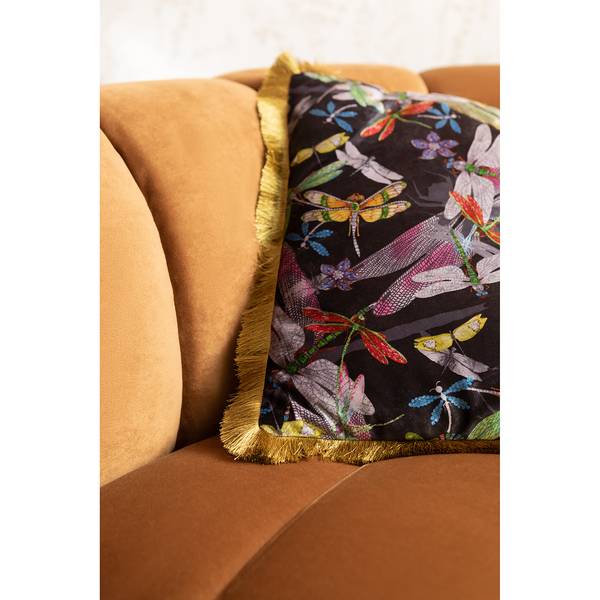 Coussin Tropical Garden Fringe Polyester - Noir / Multicolore