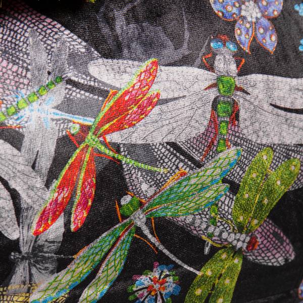 Coussin Tropical Garden Fringe Polyester - Noir / Multicolore