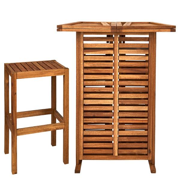 Gartenbar TURNTABLE Akazienholz - Natur