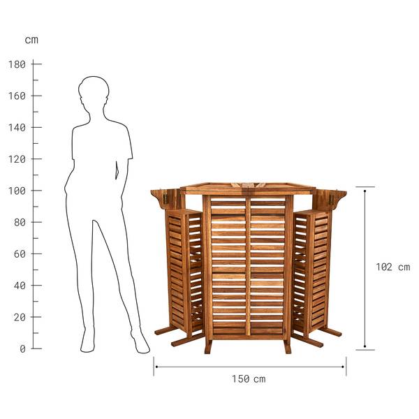 Gartenbar TURNTABLE Akazienholz - Natur