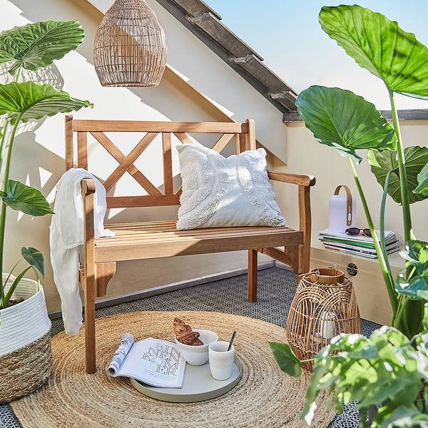 LOVEBIRD opvouwbare tuinbank bruin - acacia - 90 x 90 x 55 cm