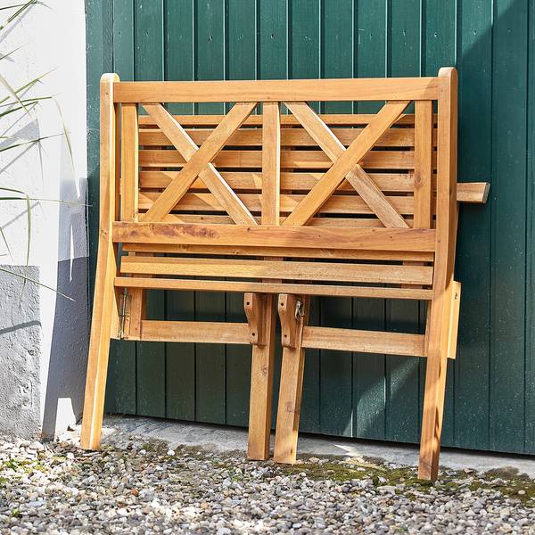 LOVEBIRD opvouwbare tuinbank bruin - acacia - 90 x 90 x 55 cm