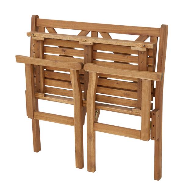 LOVEBIRD opvouwbare tuinbank bruin - acacia - 90 x 90 x 55 cm