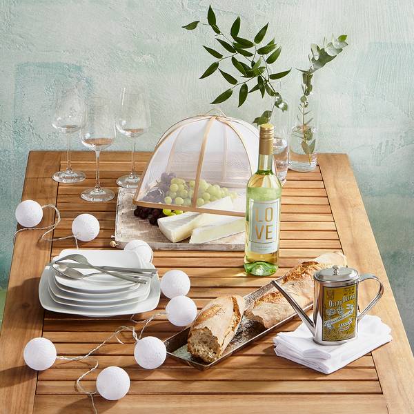 Table pliante PARKLIFE Fer / Partiellement en acacia massif - Noir