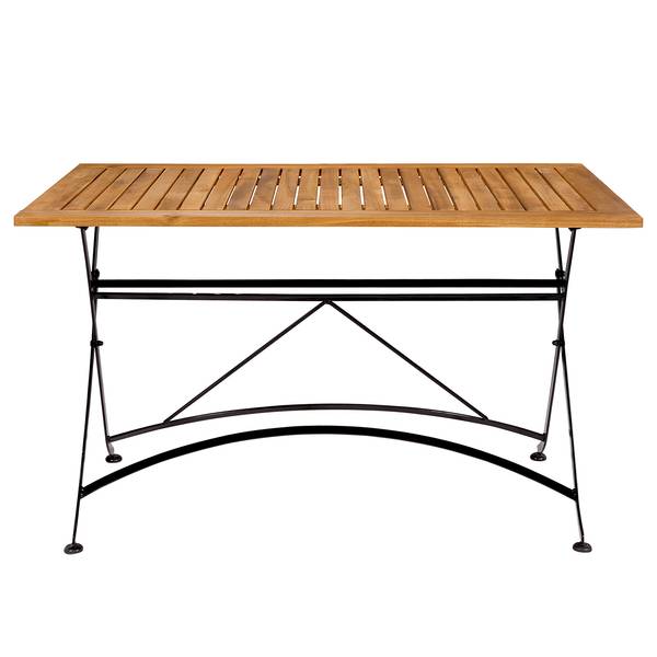 Table pliante PARKLIFE Fer / Partiellement en acacia massif - Noir