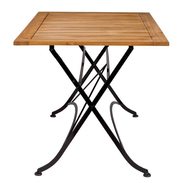 Table pliante PARKLIFE Fer / Partiellement en acacia massif - Noir