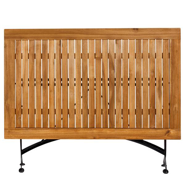 Table pliante PARKLIFE Fer / Partiellement en acacia massif - Noir