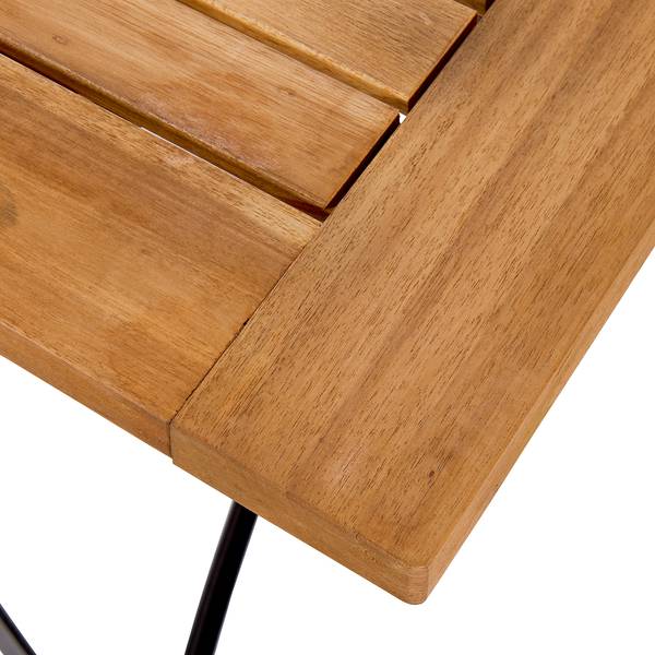 Table pliante PARKLIFE Fer / Partiellement en acacia massif - Noir