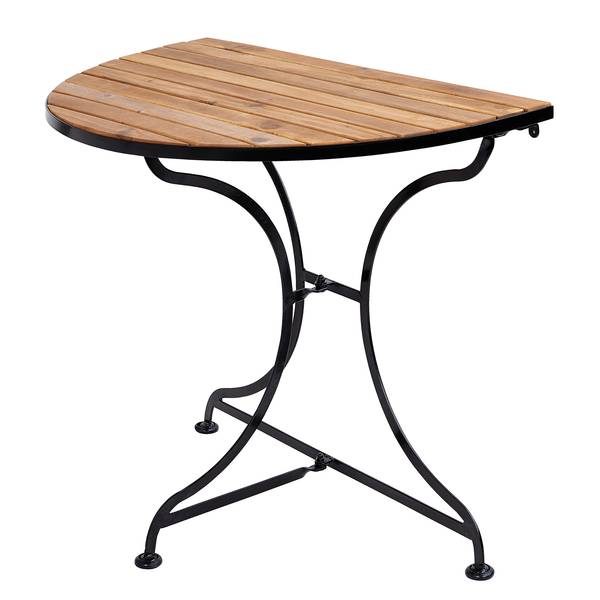 Table de balcon PARKLIFE Fer / Partiellement en acacia massif - Noir