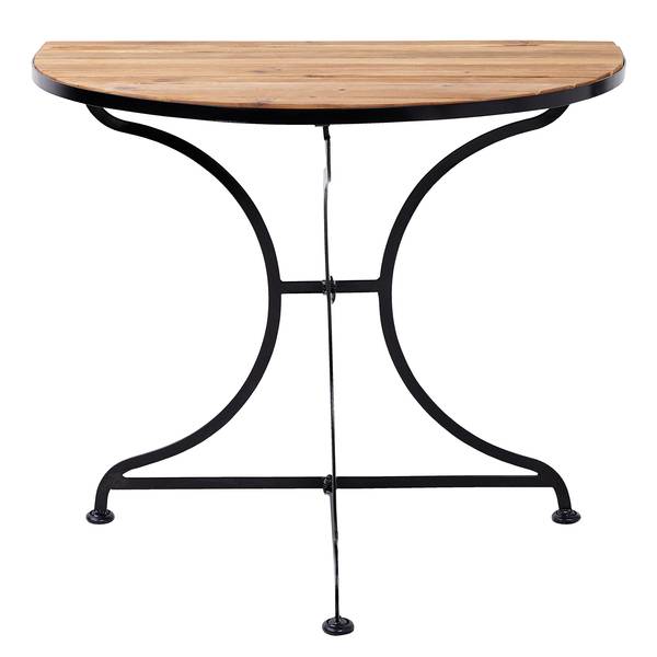 Table de balcon PARKLIFE Fer / Partiellement en acacia massif - Noir