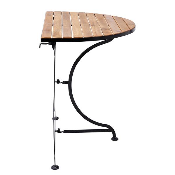 Table de balcon PARKLIFE Fer / Partiellement en acacia massif - Noir
