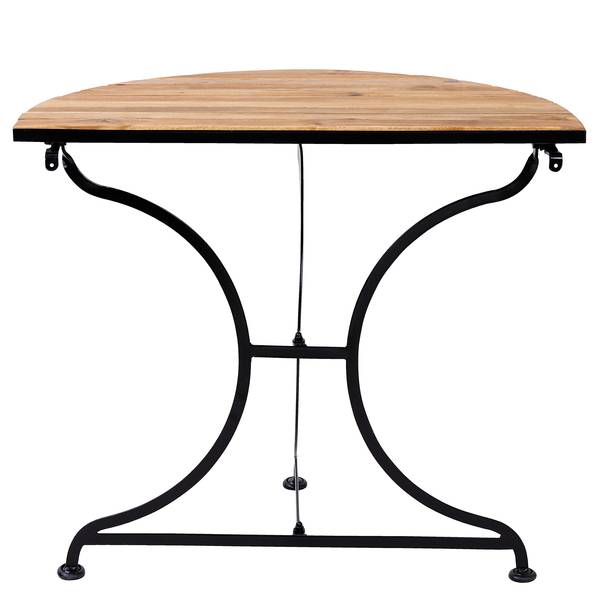 Table de balcon PARKLIFE Fer / Partiellement en acacia massif - Noir
