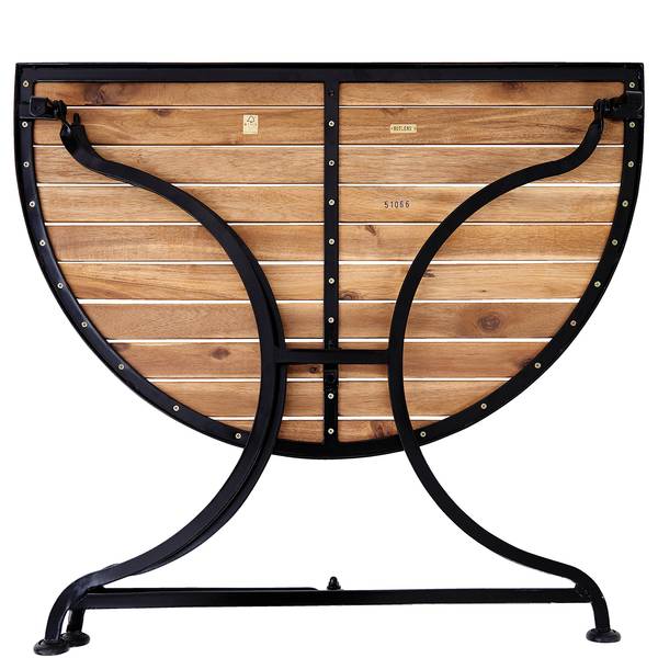 Table de balcon PARKLIFE Fer / Partiellement en acacia massif - Noir