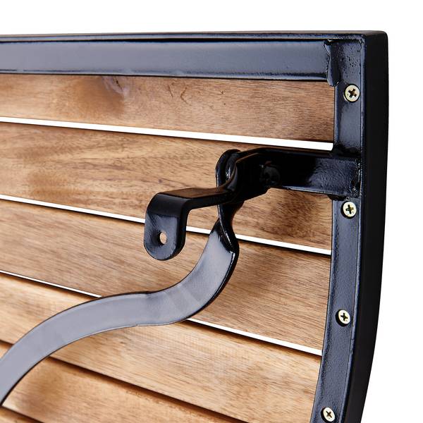 Table de balcon PARKLIFE Fer / Partiellement en acacia massif - Noir