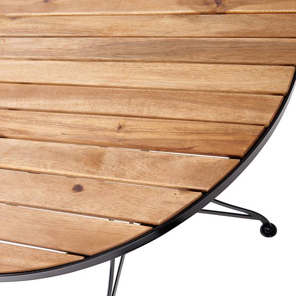 Table de balcon PARKLIFE Fer / Partiellement en acacia massif - Noir
