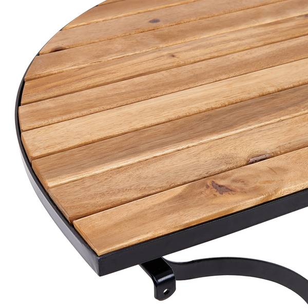 Table de balcon PARKLIFE Fer / Partiellement en acacia massif - Noir