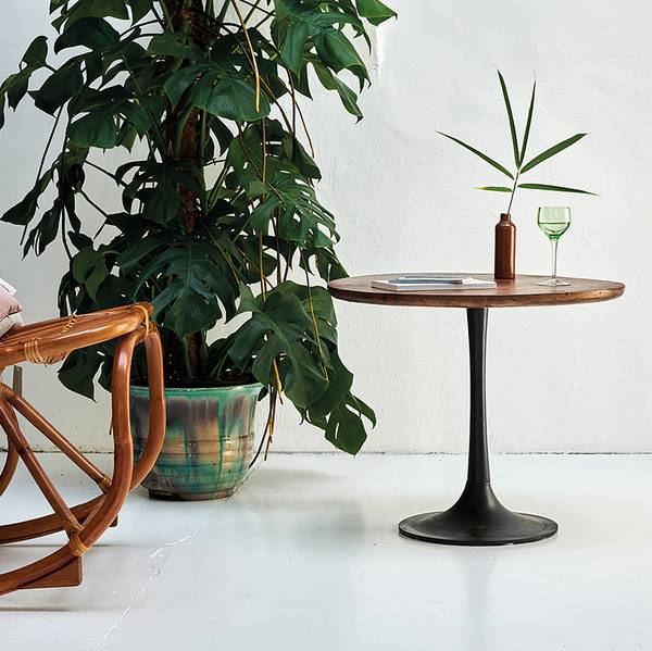 Beistelltisch Montalbo I Mango massiv / Eisen - Mango / Schwarz