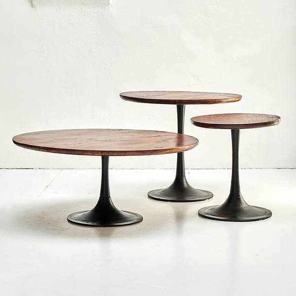 Beistelltisch Montalbo I Mango massiv / Eisen - Mango / Schwarz