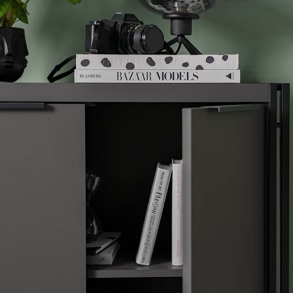 Kast HERBY 2 deuren grafietkleurig