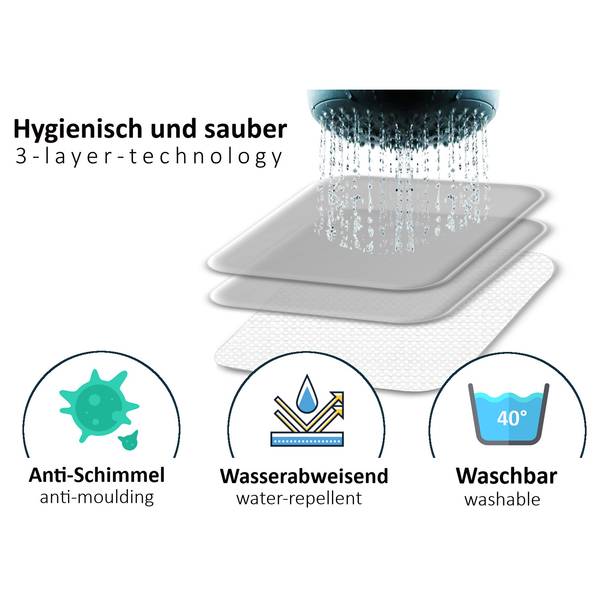 Recycling-Duschvorhang Japan Polyester - Mehrfarbig - 180 x 200 cm