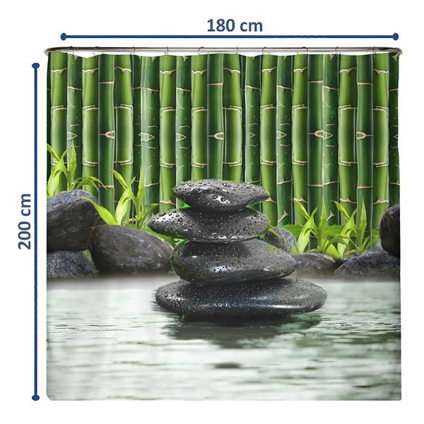 Rideau de douche anti-moisissures Spa Polyester - Vert - 180 x 200 cm