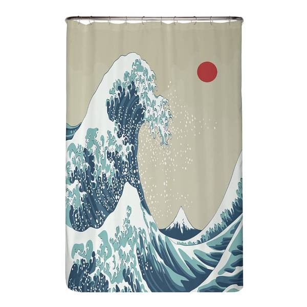 Tenda sostenibile per doccia Hokusai Poliestere - Multicolore