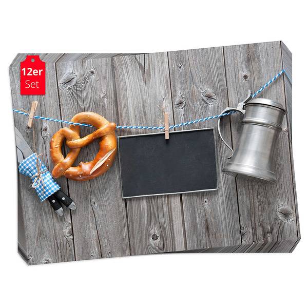 Placemats  Bayern (set van 12) papier - meerdere kleuren
