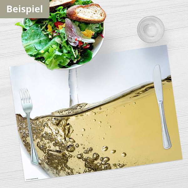 Tischset Weißwein Glas (12er-Set) Papier - Mehrfarbig