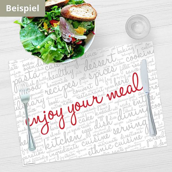 Placemats Enjoy your meal (set van 12) papier - meerdere kleuren