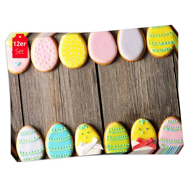 Tischset Buntes Ostergebäck I (12er-Set) Papier - Mehrfarbig