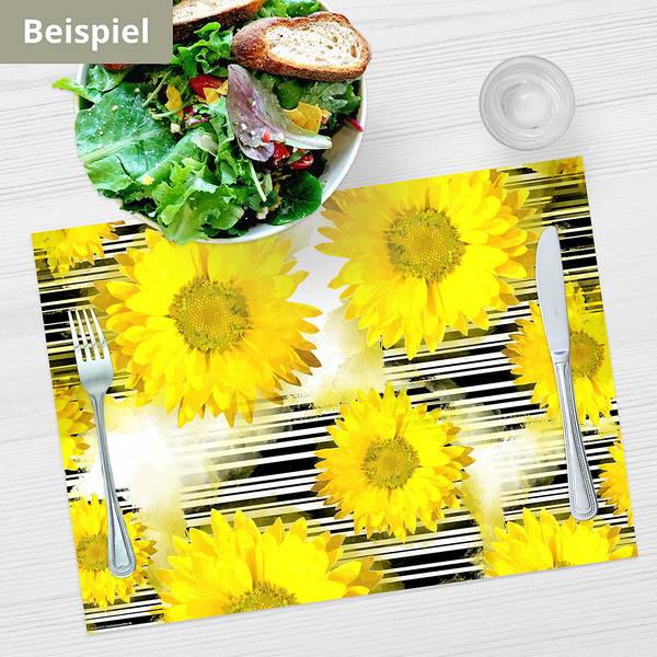 Tischset Sonnenblumen (12er-Set) Papier - Mehrfarbig