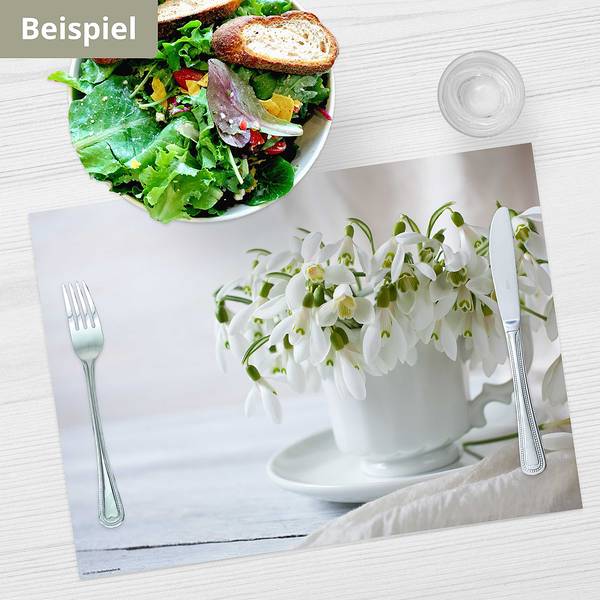 Tischset Schneeglöckchen (12er-Set) Papier - Mehrfarbig