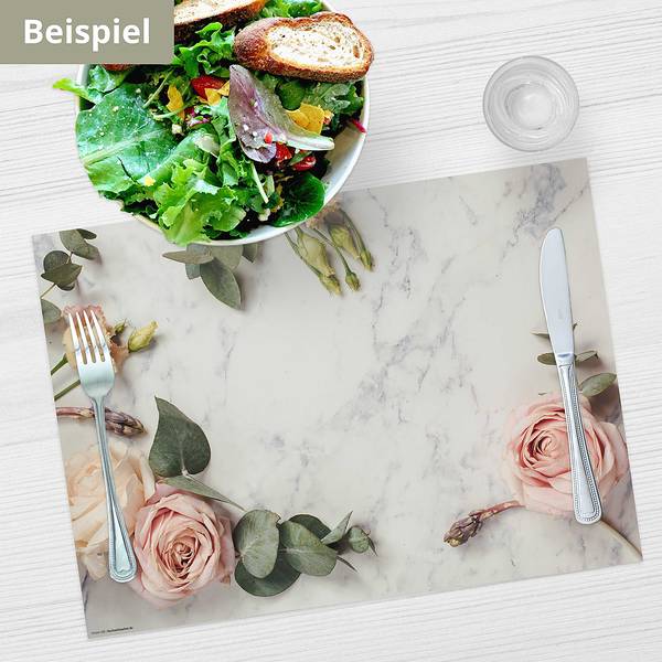 Tischset Rosen II (12er-Set) Papier - Mehrfarbig