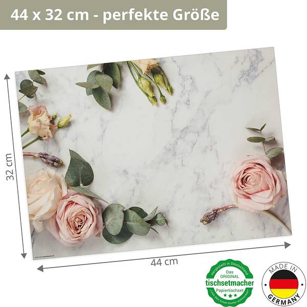 Tischset Rosen II (12er-Set) Papier - Mehrfarbig