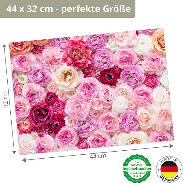 Placemats Zee van Rozen (set van 12) papier - meerdere kleuren