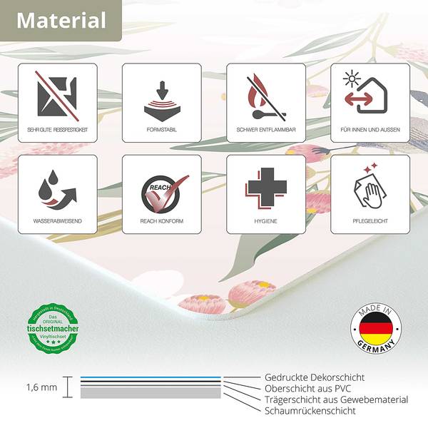 Tischset Bunte Mandalas Vinyl - Mehrfarbig